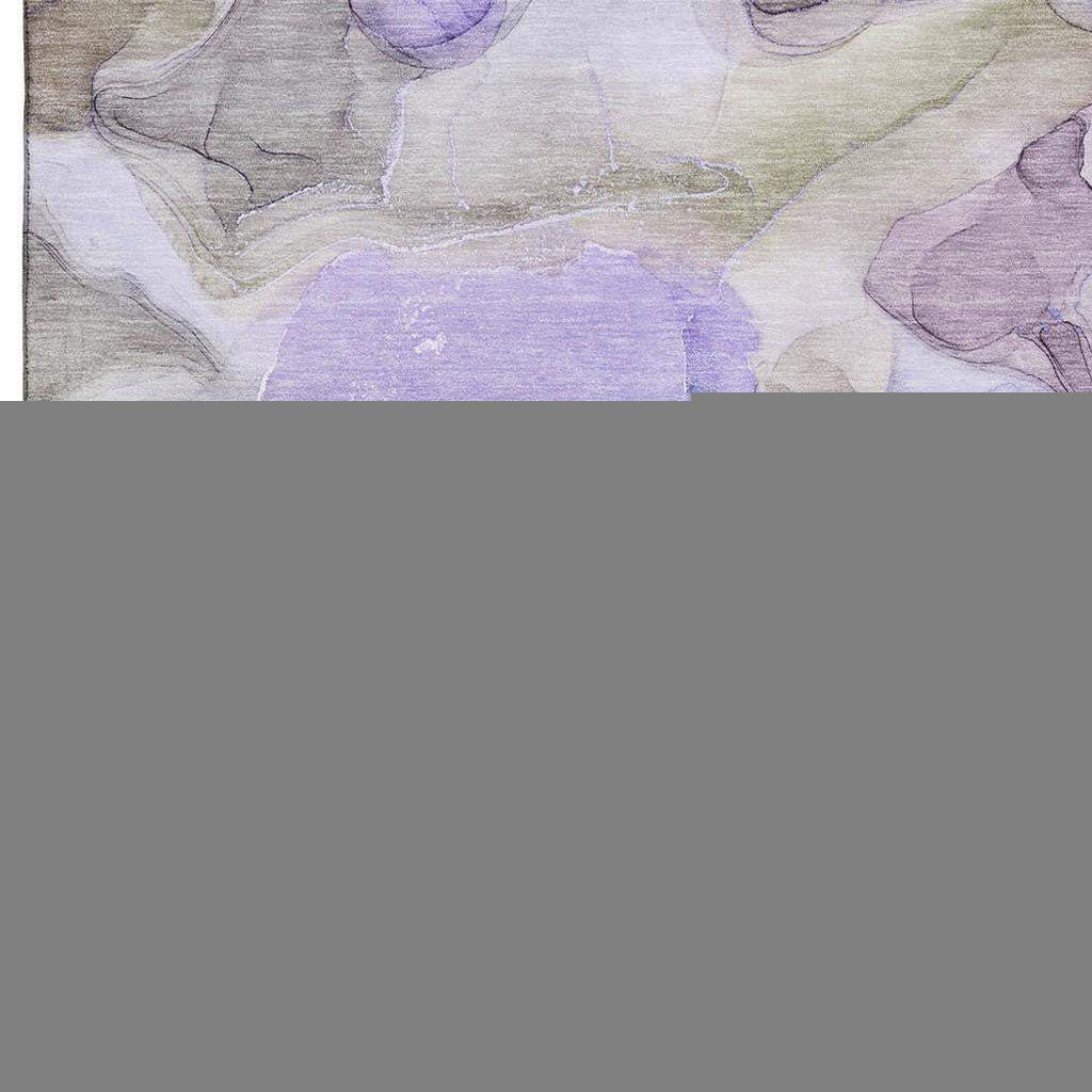 3' X 5' Purple And Gray Abstract Washable Area Rug With UV Protection - HomeRoots - Flyclothing LLC