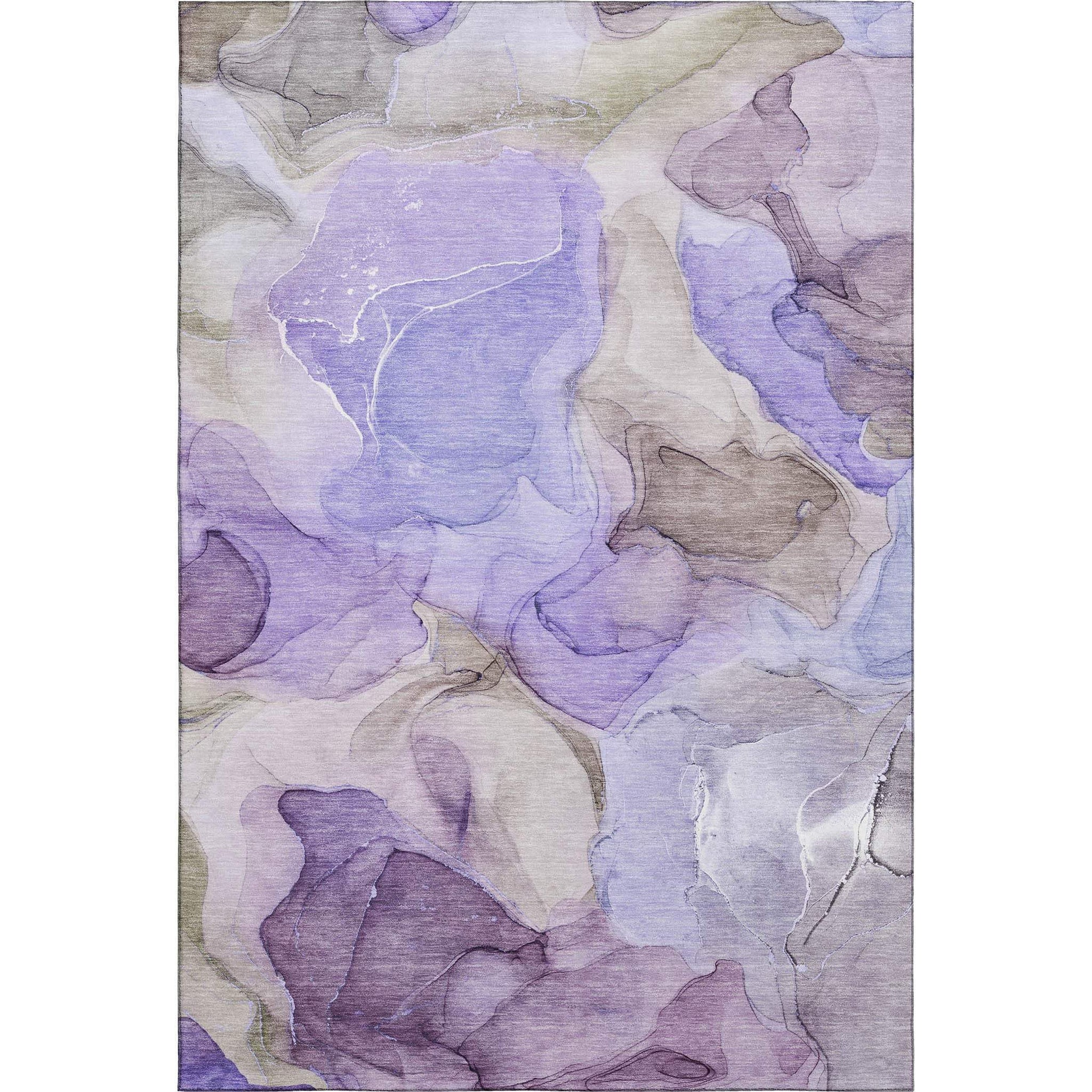 3' X 5' Purple And Gray Abstract Washable Area Rug With UV Protection - HomeRoots - Flyclothing LLC