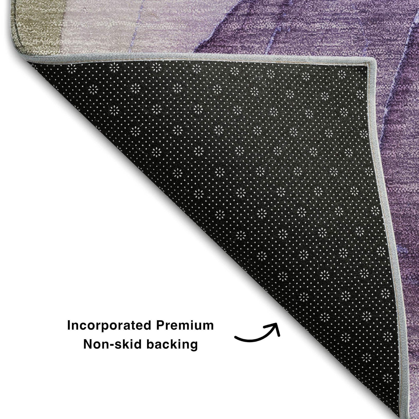 3' X 5' Purple And Gray Abstract Washable Area Rug With UV Protection - HomeRoots - Flyclothing LLC