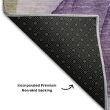 3' X 5' Purple And Gray Abstract Washable Area Rug With UV Protection - HomeRoots - Flyclothing LLC