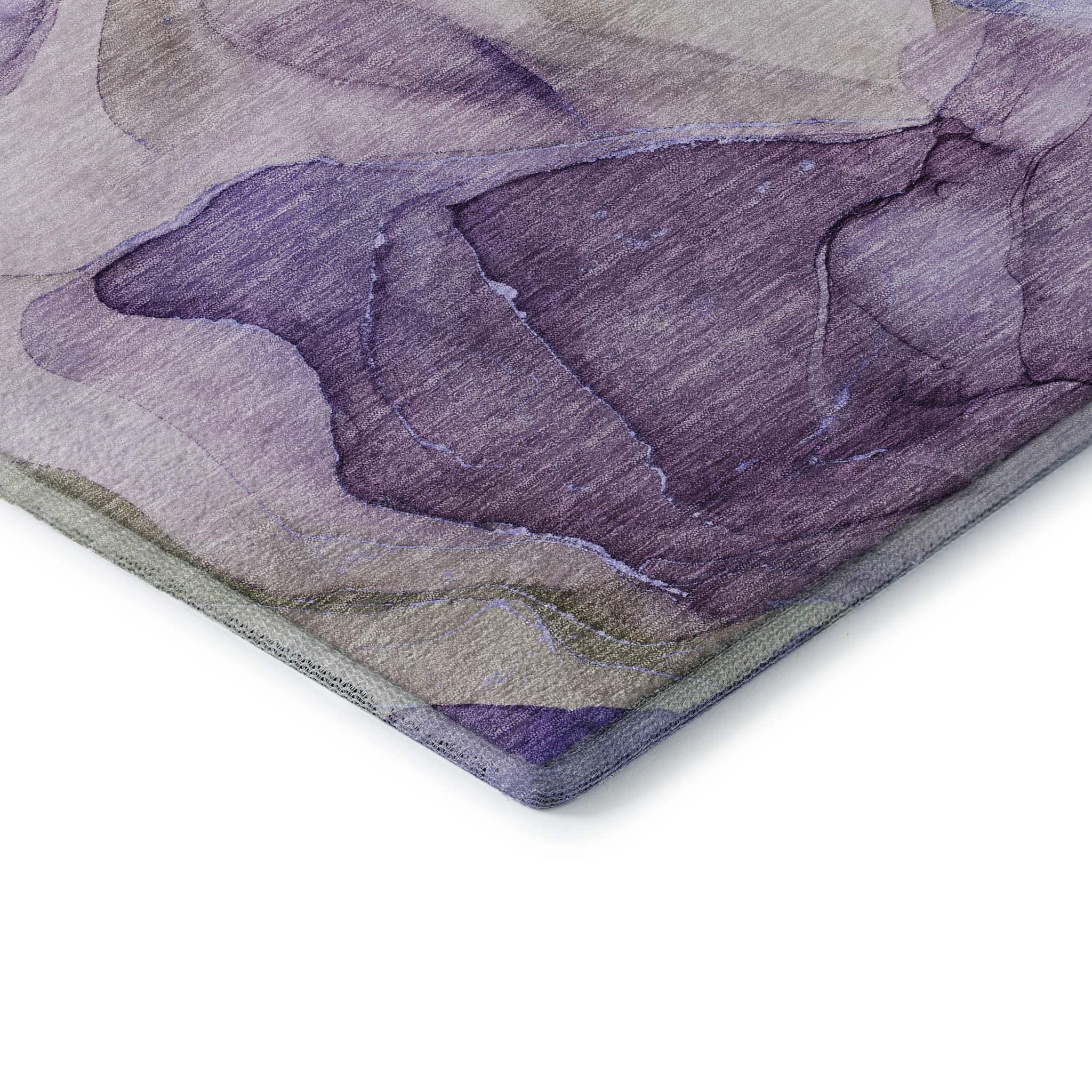 3' X 5' Purple And Gray Abstract Washable Area Rug With UV Protection - HomeRoots - Flyclothing LLC