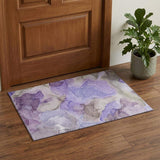 3' X 5' Purple And Gray Abstract Washable Area Rug With UV Protection - HomeRoots - Flyclothing LLC