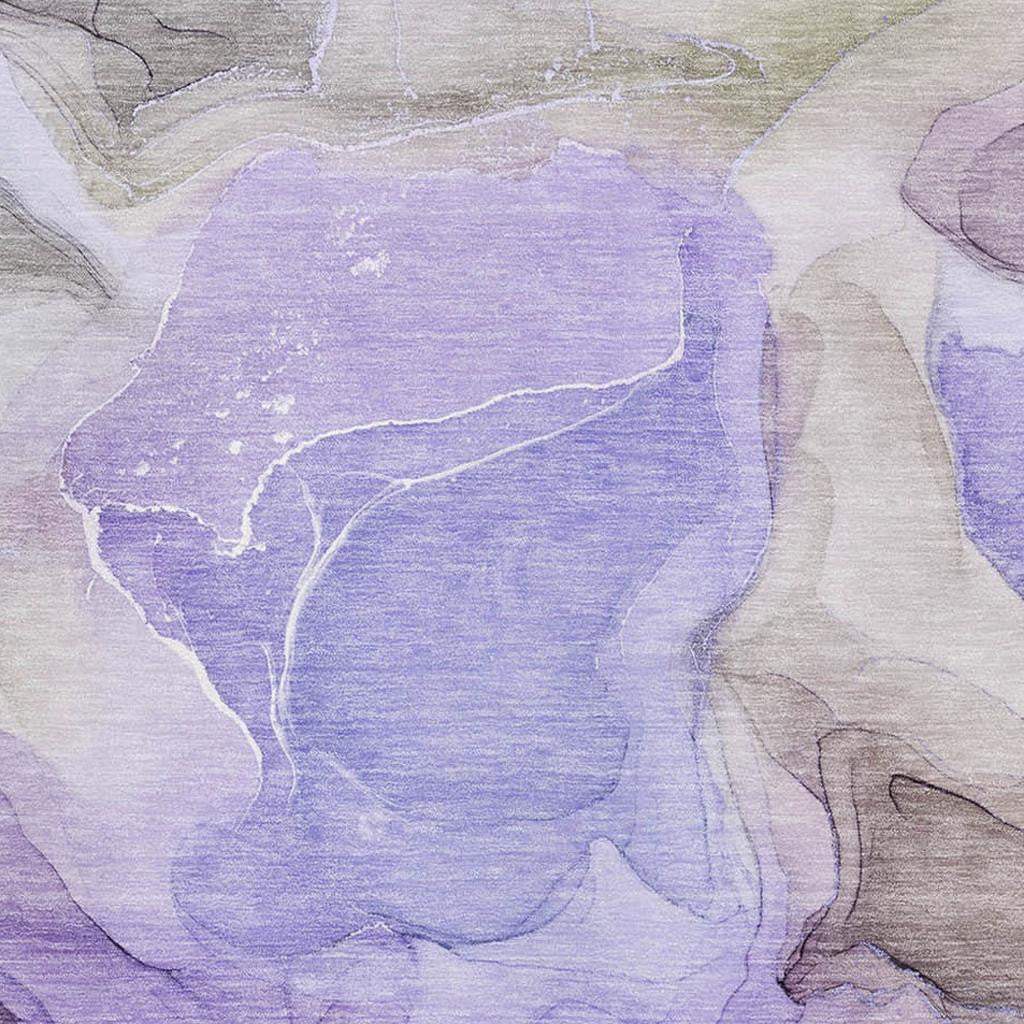5' X 8' Purple And Gray Abstract Washable Area Rug With UV Protection - HomeRoots - Flyclothing LLC