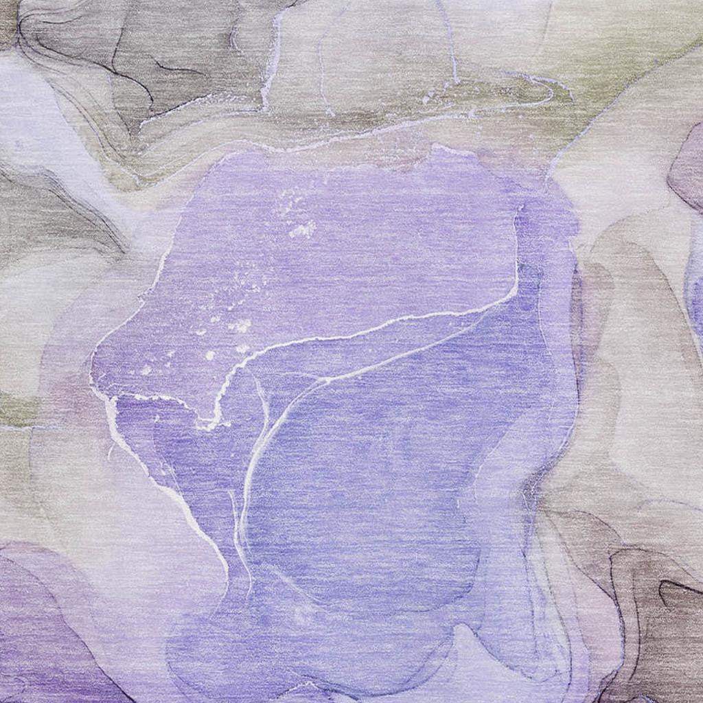 5' X 8' Purple And Gray Abstract Washable Area Rug With UV Protection - HomeRoots - Flyclothing LLC