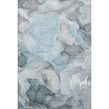 5' X 8' Teal And Gray Abstract Washable Area Rug With UV Protection - HomeRoots - Flyclothing LLC