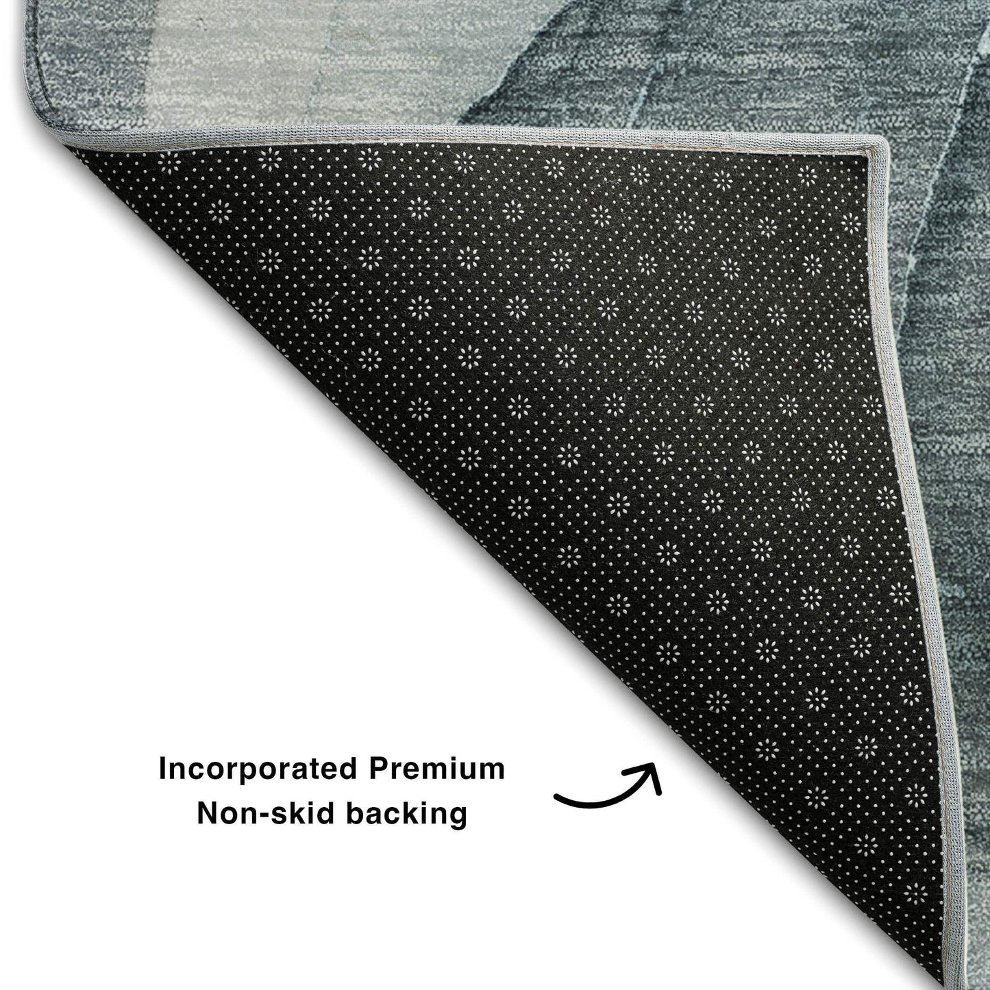 5' X 8' Teal And Gray Abstract Washable Area Rug With UV Protection - HomeRoots - Flyclothing LLC