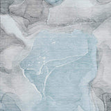 5' X 8' Teal And Gray Abstract Washable Area Rug With UV Protection - HomeRoots - Flyclothing LLC