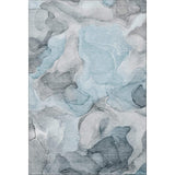 5' X 8' Teal And Gray Abstract Washable Area Rug With UV Protection - HomeRoots - Flyclothing LLC