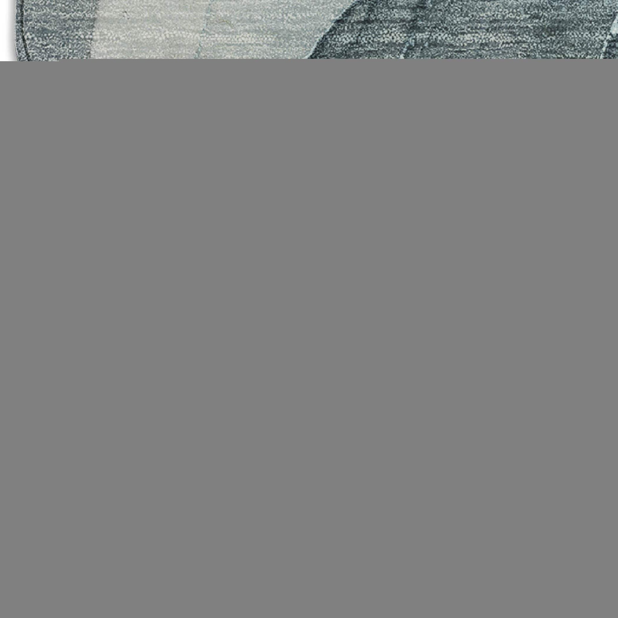 8' X 10' Teal And Gray Abstract Washable Area Rug With UV Protection - HomeRoots - Flyclothing LLC