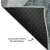 9' X 12' Teal And Gray Abstract Washable Area Rug With UV Protection - HomeRoots - Flyclothing LLC