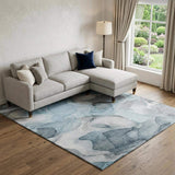 10' X 14' Teal And Gray Abstract Washable Area Rug With UV Protection - HomeRoots - Flyclothing LLC