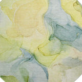 8' Yellow Blue And Beige Abstract Washable Round Rug With UV Protection - HomeRoots - Flyclothing LLC