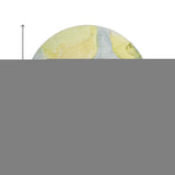 8' Yellow Blue And Beige Abstract Washable Round Rug With UV Protection - HomeRoots - Flyclothing LLC