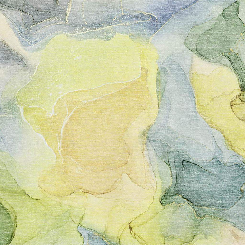 9' X 12' Yellow Blue And Beige Abstract Washable Area Rug With UV Protection - HomeRoots - Flyclothing LLC