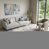 8' Blue Purple And Ivory Abstract Washable Round Rug With UV Protection - HomeRoots - Flyclothing LLC