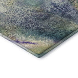 8' Blue Purple And Ivory Abstract Washable Round Rug With UV Protection - HomeRoots - Flyclothing LLC