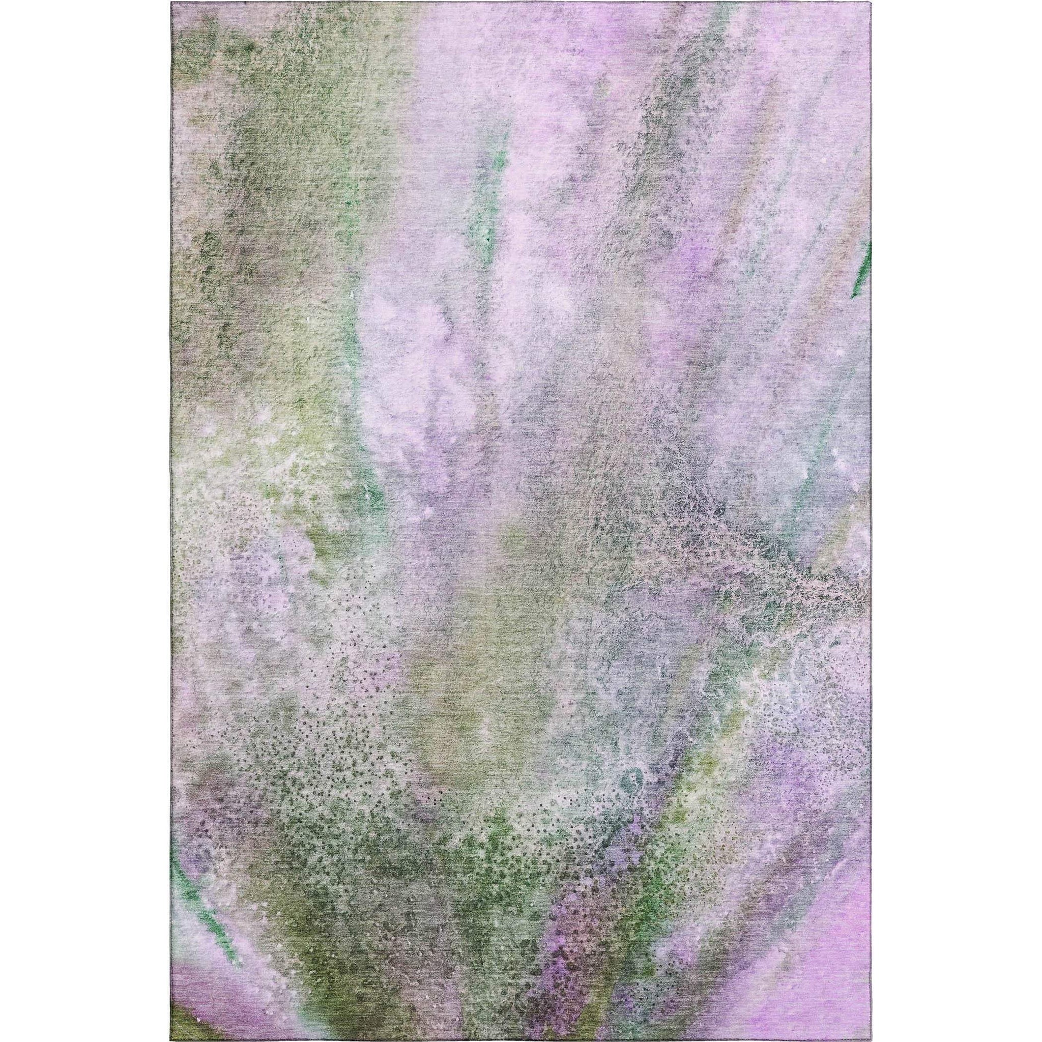 3' X 5' Purple And Green Abstract Washable Area Rug With UV Protection - HomeRoots - Flyclothing LLC