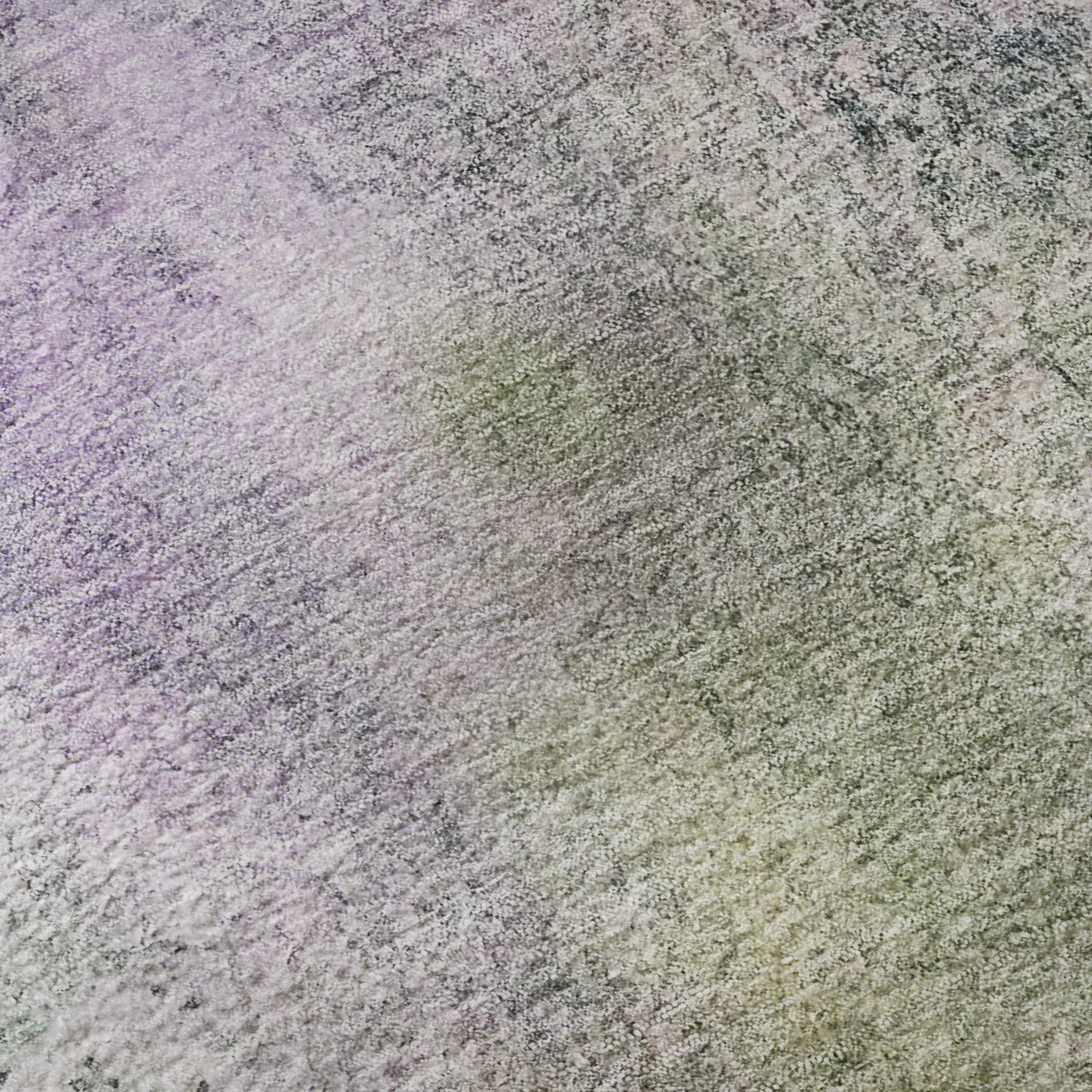 8' Purple And Green Abstract Washable Round Rug With UV Protection - HomeRoots - Flyclothing LLC