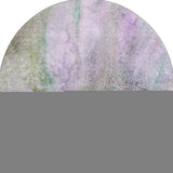 8' Purple And Green Abstract Washable Round Rug With UV Protection - HomeRoots - Flyclothing LLC