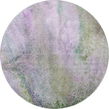 8' Purple And Green Abstract Washable Round Rug With UV Protection - HomeRoots - Flyclothing LLC