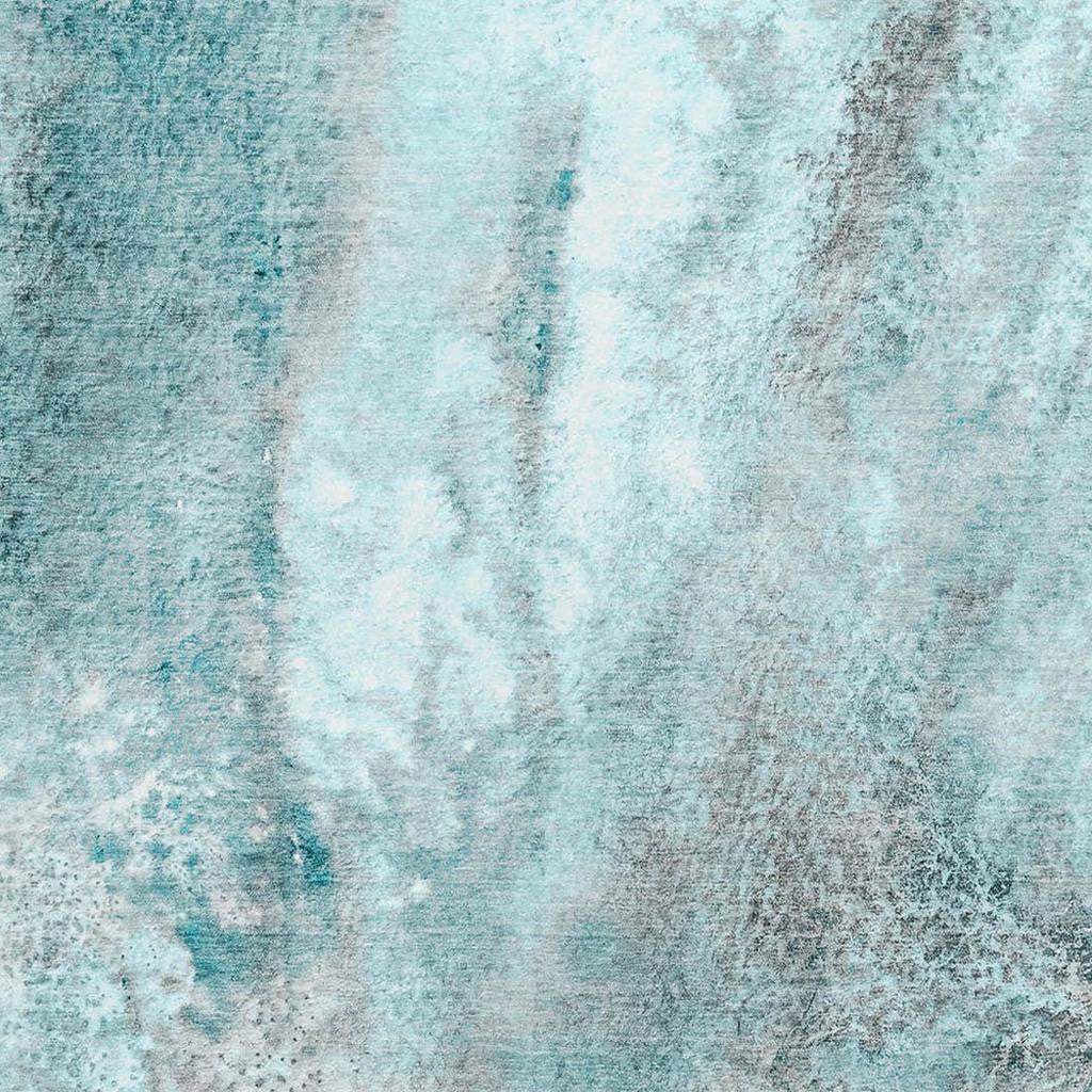 3' X 5' Teal And Ivory Abstract Washable Area Rug With UV Protection - HomeRoots - Flyclothing LLC