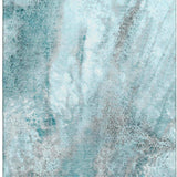 3' X 5' Teal And Ivory Abstract Washable Area Rug With UV Protection - HomeRoots - Flyclothing LLC