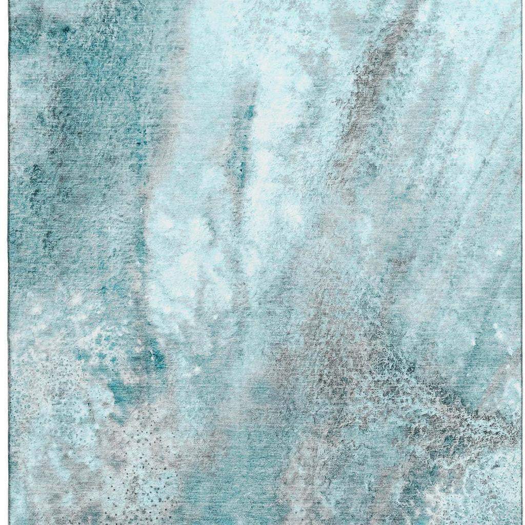 3' X 5' Teal And Ivory Abstract Washable Area Rug With UV Protection - HomeRoots - Flyclothing LLC
