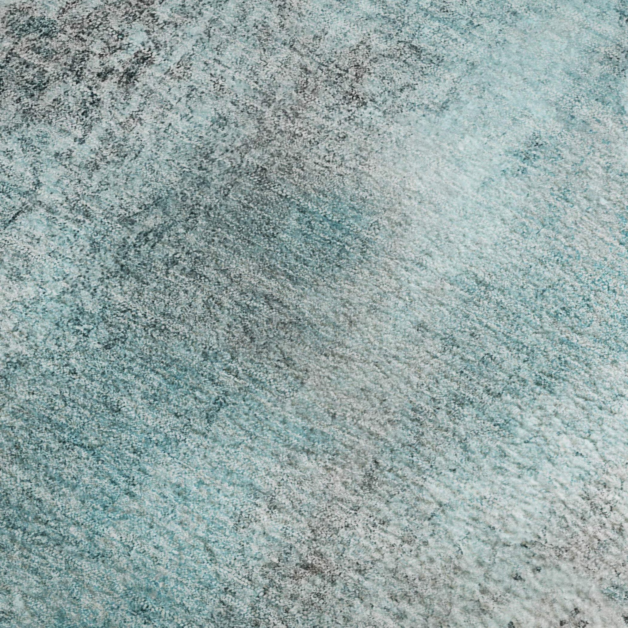 3' X 5' Teal And Ivory Abstract Washable Area Rug With UV Protection - HomeRoots - Flyclothing LLC