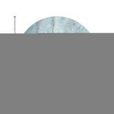 8' Teal And Ivory Abstract Washable Round Rug With UV Protection - HomeRoots - Flyclothing LLC