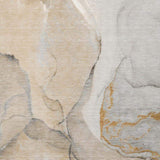3' X 5' Beige Brown And Ivory Abstract Washable Area Rug With UV Protection - HomeRoots - Flyclothing LLC