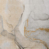 3' X 5' Beige Brown And Ivory Abstract Washable Area Rug With UV Protection - HomeRoots - Flyclothing LLC