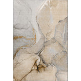 3' X 5' Beige Brown And Ivory Abstract Washable Area Rug With UV Protection - HomeRoots - Flyclothing LLC