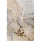 3' X 5' Beige Brown And Ivory Abstract Washable Area Rug With UV Protection - HomeRoots - Flyclothing LLC