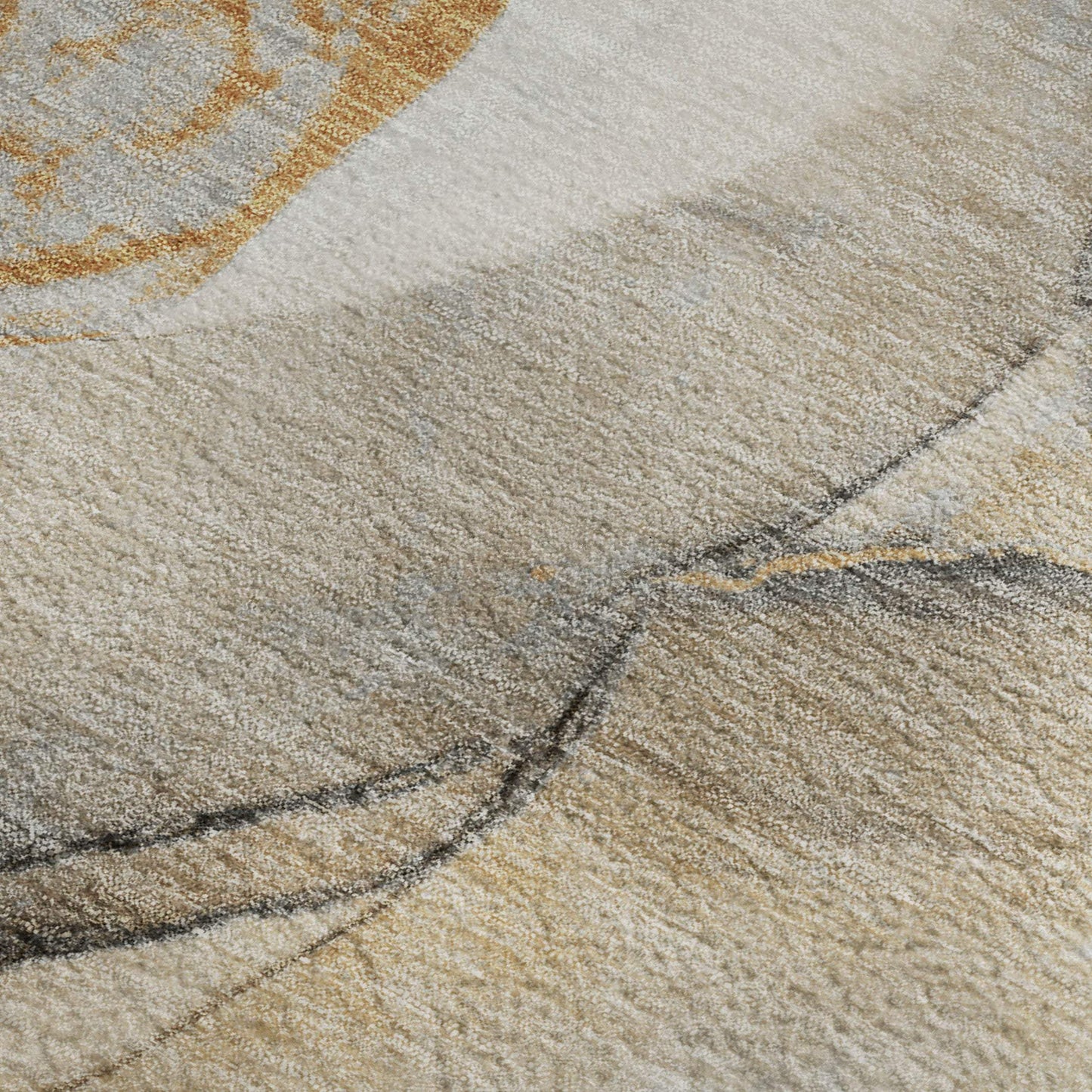 3' X 5' Beige Brown And Ivory Abstract Washable Area Rug With UV Protection - HomeRoots - Flyclothing LLC