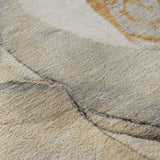 8' Beige Brown And Ivory Abstract Washable Round Rug With UV Protection - HomeRoots - Flyclothing LLC