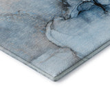 3' X 5' Blue Gray And Ivory Abstract Washable Area Rug With UV Protection - HomeRoots - Flyclothing LLC