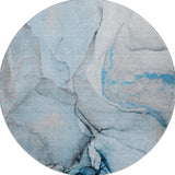 8' Blue Gray And Ivory Abstract Washable Round Rug With UV Protection - HomeRoots - Flyclothing LLC