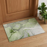 3' X 5' Green Gray And Ivory Abstract Washable Area Rug With UV Protection - HomeRoots - Flyclothing LLC