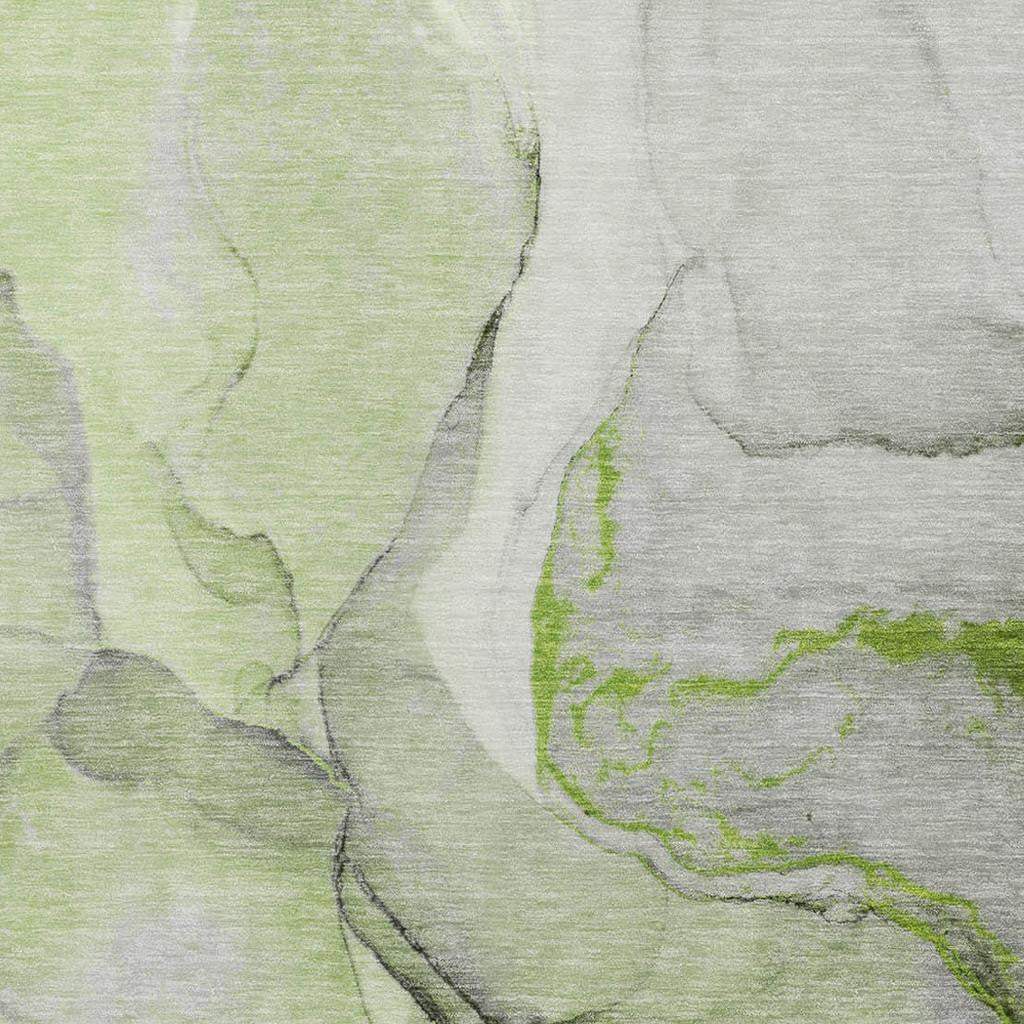 3' X 5' Green Gray And Ivory Abstract Washable Area Rug With UV Protection - HomeRoots - Flyclothing LLC