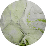8' Green Gray And Ivory Abstract Washable Round Rug With UV Protection - HomeRoots - Flyclothing LLC