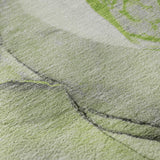 8' Green Gray And Ivory Abstract Washable Round Rug With UV Protection - HomeRoots - Flyclothing LLC