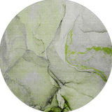 8' Green Gray And Ivory Abstract Washable Round Rug With UV Protection - HomeRoots - Flyclothing LLC