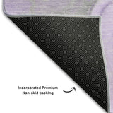 8' Purple Gray And Ivory Abstract Washable Round Rug With UV Protection - HomeRoots - Flyclothing LLC