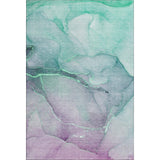 3' X 5' Fern Green And Ivory Abstract Washable Area Rug With UV Protection - HomeRoots - Flyclothing LLC