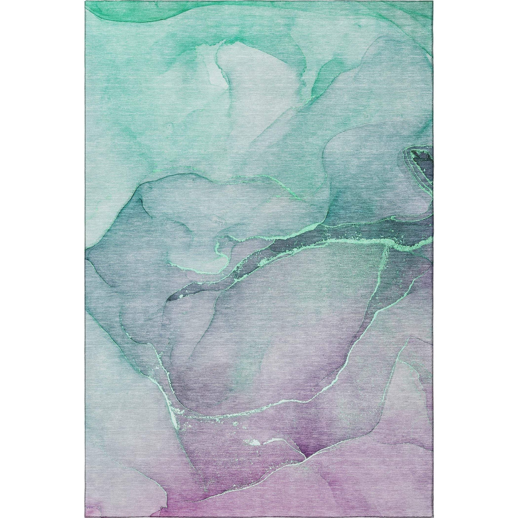 3' X 5' Fern Green And Ivory Abstract Washable Area Rug With UV Protection - HomeRoots - Flyclothing LLC