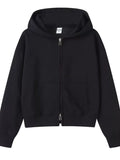 Full Size Casual Zip-Up Long Sleeve Hoodie Plus Size - Trendsi - Flyclothing LLC