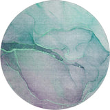 8' Fern Green And Ivory Abstract Washable Round Rug With UV Protection - HomeRoots - Flyclothing LLC