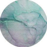 8' Fern Green And Ivory Abstract Washable Round Rug With UV Protection - HomeRoots - Flyclothing LLC