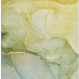 3' X 5' Green And Ivory Abstract Washable Area Rug With UV Protection - HomeRoots - Flyclothing LLC