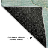 3' X 5' Green And Ivory Abstract Washable Area Rug With UV Protection - HomeRoots - Flyclothing LLC